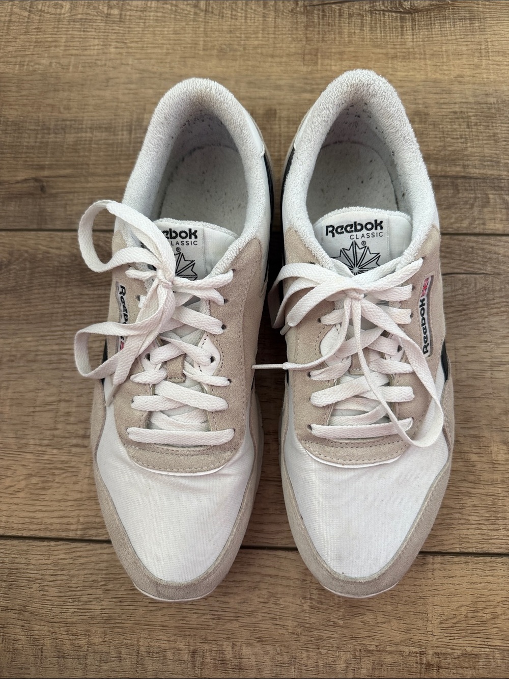 Reebok Men’s Classic Sneakers in Light Pink and White